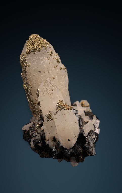 QUARTZ with PYRITE on CASSITERITE